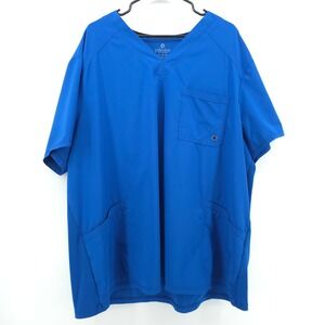 Infinity by Cherokee Mens Scrub Top 3XL Royal Blue Antimicrobial V-Neck Pocket